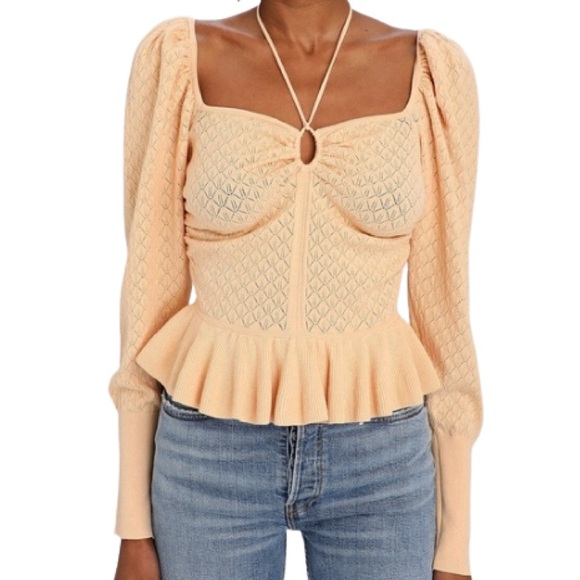NWT Ulla Johnson Leland Puff Sleeve Honey Peach Top - Sz M & L Available